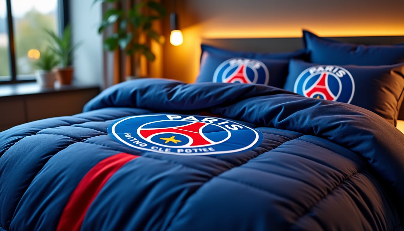 Housse de couette du psg : garnissage, confort et entretien